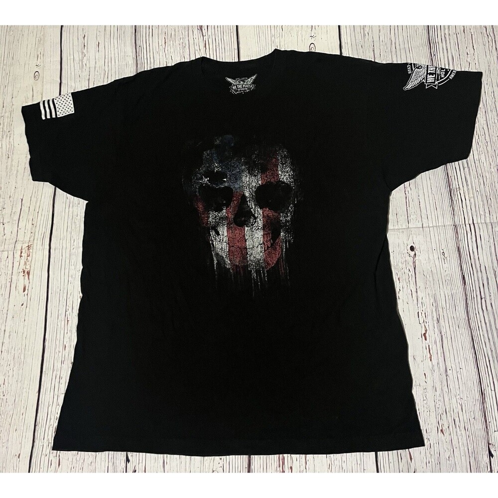 We The People Holsters American Flag Skull T-Shirt Made In America Black Size XL